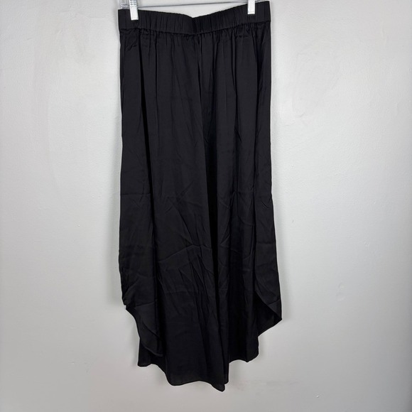 Quince Washable Stretch Silk Palazzo Pants Black Quiet Luxury Whimsygoth Medium - Picture 7 of 10
